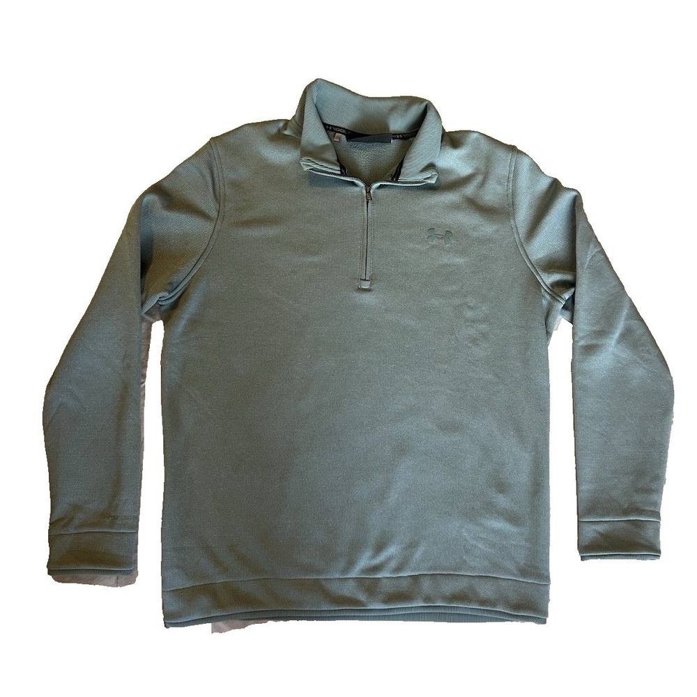 Under Armour Loose Coldgear 1/4 Zip Pullover Sweater Green Blue Size L